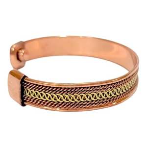 Bracelets en cuivre, joncs, motif floral, style religieux chrétien, unisexe, bijoux indiens, respectueux de l'environnement, sculptés pour - Product Image 3