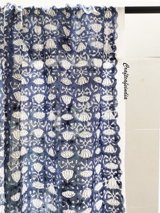 Cotton <b>Curtain</b> on Thick Canvas with Rod Pocket Indian <b>Sheer</b> <b>Curtains</b> with Bohemian Print <b>Curtain</b> of Block Print Design - Product Image 3