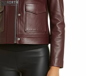 Nuevo diseño, venta al por mayor, chaqueta transpirable de punto cálido de cuero genuino para mujer, logotipo personalizable, tamaño de Color - Product Image 3