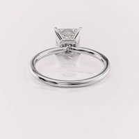 Bague de fiançailles en diamant de laboratoire de forme princesse certifiée IGI, argent sterling 925 massif, halo caché, bague de mariée