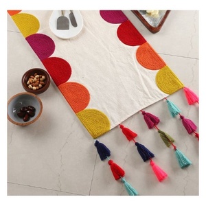 Greyish Solid Plain Model 100% Organic Cotton GOTS Certificate Simple Wholesale Best Quality Minimalist Dinning <b>Table</b> <b>Runners</b> - Product Image 5