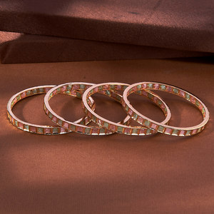 Beautiful Kundan 4 Pc Classic <b>Bangles</b> With Gold Plating <b>Fashion</b> Jewellery Wholesalers in India - Product Image 1