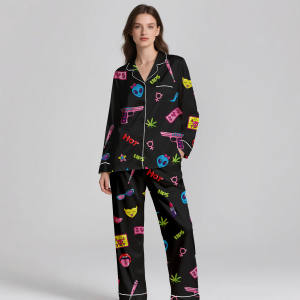 High-End 100% Silk Satin Customizable Pajamas for Adults | Cool Smooth & Breathable Summer <b>Set</b> - Product Image 3