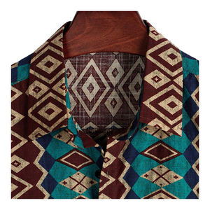 Camisas de playa informales de moda para hombres Blusa de manga corta con estampado Hawaiano hecha de franela cómoda - Product Image 6