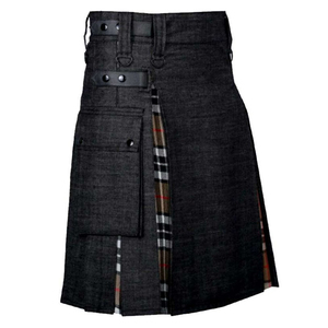 Kilt híbrido escocés hecho de camello Thomson Tartan Denim Kilts híbridos hechos en Pakistán - Product Image 5