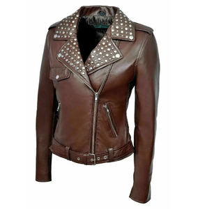 2025 New Women Leather Jacket for Outdoor Available with <b>Rivet</b>, Embroidery Jacket for Ladies Unique Colors Jacket - Product Image 6