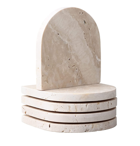 Elegant Round Marble <b>Coasters</b> with Tabletop Centerpiece <b>Coasters</b> <b>Black</b> Color Top Demanding Best Design for Selling - Product Image 2