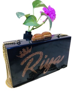 100% Bolso de mano de resina con forro de satén para mujer de diseñador hecho a mano para bodas y fiestas Las mejores ofertas y rentable - Product Image 3