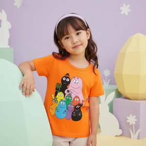 Camiseta Informal para Niños con Estampado de Anime Barbapapa, Camisetas Polo 100% Algodón, Mangas Cortas, Diseño con Logotipo y Dibujos Animados para Fiestas - Product Image 3
