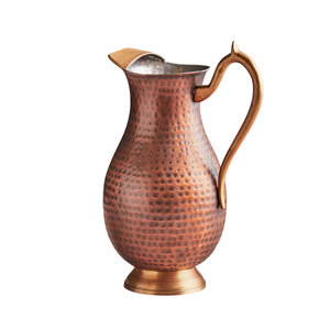 Jarra de Agua de Cobre Puro con Acabado Martillado, Nueva Apariencia, con Tapa, para Uso en el Hogar y Restaurantes, Jarra de Agua de Mesa - Product Image 6