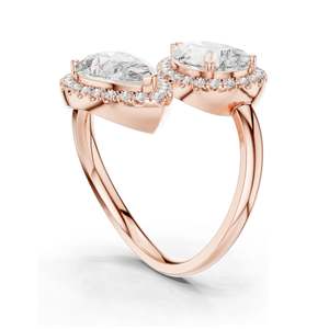 Bague halo en diamant de laboratoire de forme poire de 0,64 ct pour femmes, clarté VVS-VS EF, or 18 carats, 14 carats, 10 carats et argent 925, rose, jaune - Product Image 5