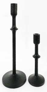 Bougeoir pilier noir martelé à base ronde de conception mince en métal d'aluminium moulé brut avec style moderne - Product Image 4