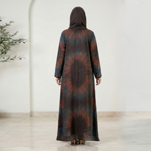 Abaya ouverte sans poids grande taille ODM en gros avec hijab assorti, vêtements de mariage islamiques modestes pour femmes, Kaftan de Dubaï - Product Image 2