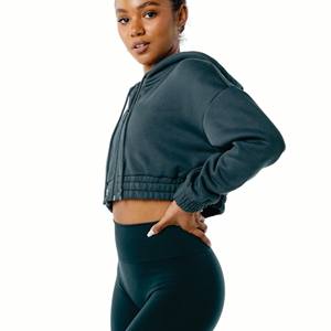 Mode personnalisée noir lavage à l'acide coton épais lâche épais sweat à capuche français hiver sweat à capuche pour femmes - Product Image 3