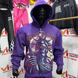 Sweat-shirt à capuche ample unisexe pour homme, style Harajuku vintage, 100% coton, imprimé, chaud, automne, avec broderie, chemise de sport - Product Image 5