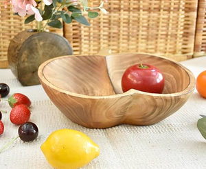 Cuenco de madera Forma de manzana decorativa Diseño popular Vajilla al por mayor Cuenco de madera más vendido - Product Image 6