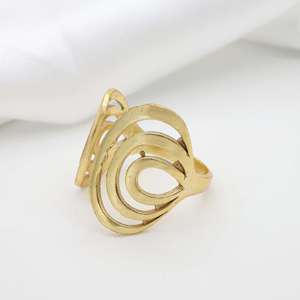 18k Gold Plated Exaggerated Geometric Finger <b>Rings</b> Swirl Spiral <b>Open</b> <b>Ring</b> Fashion Jewelry Birthday Engagement Gift - Product Image 3