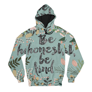 Be Honest Be Kind Sudadera con capucha con estampado floral Jersey de lana suave Sudadera con capucha unisex elegante Ropa de calle informal para hombres y mujeres La mejor venta - Product Image 1