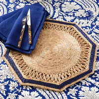 Set de table octogonal en jonc de mer naturel écologique de haute qualité, tissé à la main, style européen, taille personnalisée, pour la maison, l'hôtel, la cuisine