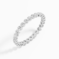 Cincin Pernikahan mewah elegan 14K & 18K Gold keabadian Band dengan 0.89 Ct VVS-VS Lab tumbuh berlian Rhodium berlapis perhiasan uniseks