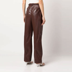 Pantalons en cuir pour femmes en gros, hiver, plats, de haute qualité, imperméables, coupe droite, taille large, forme profilée, prix raisonnable - Product Image 4