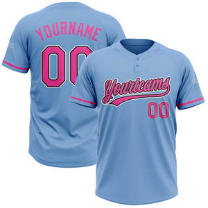 Camiseta Deportiva de Softbol con Bordado Personalizado, Color Azul Claro, Transpirable, Diseño de Béisbol para Clubes Deportivos, 100% Poliéster, Tirantes en T - Product Image 6