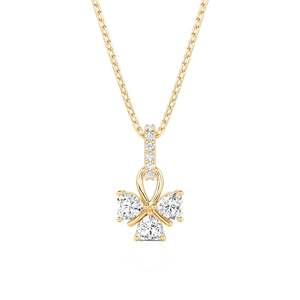 สร้อยคอ Jeulia ชุบทองรูปใบโคลเวอร์อินฟินิตี้ประดับเพชรและมุก - Product Image 1