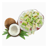 Bonbons mous traditionnels à la noix de coco, bonbons à la noix de coco avec saveur de pandan/taro/cacahuète/durian/cacao/thé vert