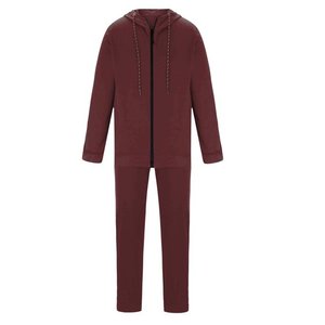 Ensembles 2 pièces en coton pour hommes, pantalons de survêtement, survêtements à capuche de couleur unie avec fermeture éclair complète, pantalons et sweat-shirts deux pièces pour hommes - Product Image 3
