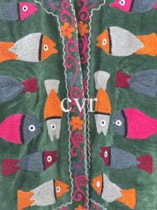 Manteau en velours brodé, col mandarin, manches longues, motif animalier, fait main, style chinois, vêtements d'extérieur pour femmes adultes, tenue d'automne - Product Image 5