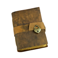 Coeur serrure sangle marron couverture souple en cuir Journal fait à la main Vintage journal Antique cahier écriture carnet de croquis cadeau cuir artisanat