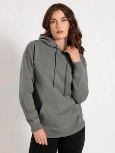 Sudadera con capucha gris con logotipo personalizado de alta calidad para mujer, sudaderas con capucha en blanco antiarrugas y transpirables más vendidas para mujer - Product Image 5