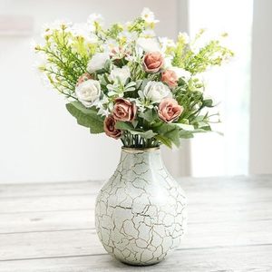 Livraison gratuite Vases en métal de table Vase de sol en métal décoratif Vase moderne unique blanc Décor à la maison - Product Image 1