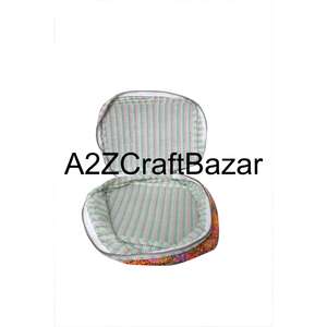 Handcrafted Zipper 100 % Pure Cotton <b>Vanity</b> Pouch Floral Design For Bag Quilted Womens <b>Makeup</b> Travel Organizer - Product Image 4