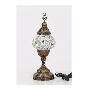 Lampe en mosaïque d'aluminium décorative pour un salon bohème, ambiance avec une lumière ambiante chaude - Product Image 4