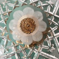Bol à fruits de haute qualité, fait main, en verre taillé antique, avec piédestal en laiton, résistant au lave-vaisselle, pour mariage et fête