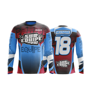 Maillot de course de motocross en polyester 100% personnalisé Chemise MX respirante à séchage rapide Caractéristiques coupe-vent Techniques imprimées OEM disponible - Product Image 6