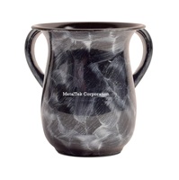 Tasse à main pour le rituel de lavage des mains avant le repas, design contemporain en marbre noir personnalisé, Netilat Yadayim Negel Vasser, Judaïca