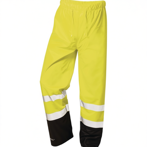 Pantalons de pluie haute visibilité Dirk jaune/noir, imperméables jaunes/noirs - Product Image 2
