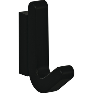 HEWI Series 477 Single <b>Wall</b> <b>Hook</b> 90 Jet Black 68 mm Height Elastic Plastic (TPU)-Matt Coat Rack - Product Image 1