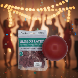 Globos de Látex Party Love de 25 cm Color Granate para Decoración - Product Image 3