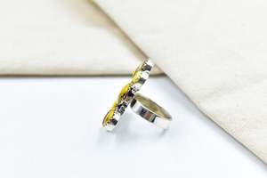 Anillo ajustable hecho a mano con miel Dahlia turquesa y plata de ley para mujer estilo de joyería Bohemia - Product Image 2