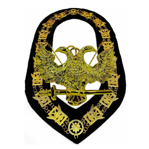 Collar masónico 33 33 grados rito escocés alas de respaldo púrpura abajo joyería alta calidad más barato masónico Regalia cadena collares - Product Image 5