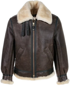 Veste d'hiver chaude en fausse fourrure Sherpa XXS grande taille manteau doublé en cuir surdimensionné pull up en cuir de vachette avec laine-mince longue épaisseur - Product Image 1