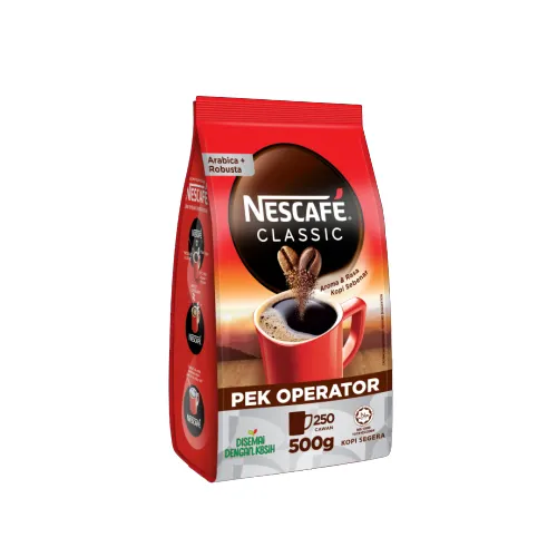 Café instantáneo tostado oscuro clásico Nescafe 500g x 12 pkts