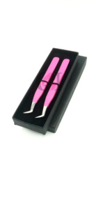 Revêtement en poudre rose professionnel Volume de botte russe pince à épiler d'extension de cils en acier inoxydable japonais outil de beauté de Logo personnalisé - Product Image 4