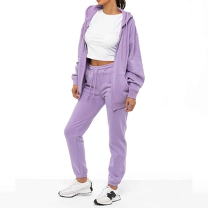 Survêtement pour femmes fabriqué professionnellement, logo personnalisé, fermeture éclair, jogging uni, survêtement d'hiver - Product Image 1