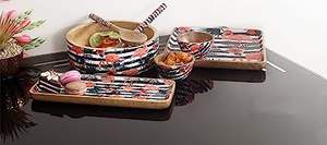 Tabla Meena de madera de acacia de diseño personalizado, tabla de cortar, cuenco para servir ensaladas para acampar, fabricado por exportador - Product Image 2