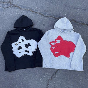 Sudaderas con capucha con estampado de silicona y pantalla bordada, sudadera con logotipo personalizado, forro polar de algodón, Terry francés - Product Image 5