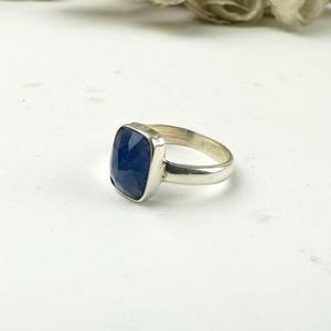 Bague en pierre précieuse lapis-lazuli pour femmes, bijoux de style bohème en argent, argent sterling 925, bague tendance faite à la main, cadeau pour elle - Product Image 2